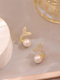 Crystal Heart & Pearl Drop Earrings - High Quality Fashion Jewelry