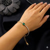 Emerald Green Heart Tennis Bracelet - Anti-Tarnish Gold Plated