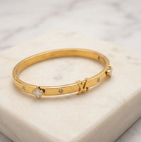 Luxury Monogram White Clover Anti-Tarnish Bracelet ( baby size)