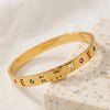 Designer Inspired H Letter Cut-Out Anti-Tarnish Gold Plated Bracelet with Multi-Color Stones