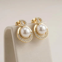 Letter D Pearl Stud Earrings - Premium Korean Aesthetic Gold Fashion Jewelry