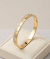 Designer Screw Motif CZ Bangle Bracelet - Anti Tarnish