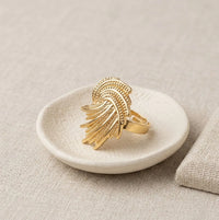 Woven Textured Anti-Tarnish Gold Plated Statement Ring