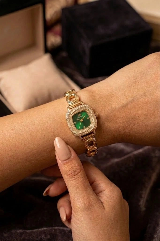 The "Old Money" Emerald Dial Gold Plated Watch