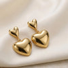 Double Heart Drop Earrings - Anti-Tarnish Gold Plated