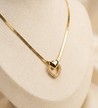 Anti-Tarnish Gold Plated Double Heart Pendant Necklace for Women
