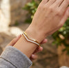 Double Layer Chevron V-Shape Gold-Plated Bracelet | Anti-Tarnish CZ Bangle