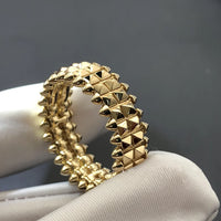 Geometric Studded Spiked Ring - Anti-Tarnish Gold Plated