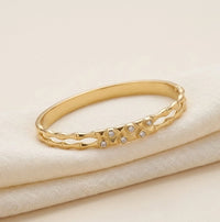 Double Layer Crystal Studded Cuff Bracelet - Anti Tarnish