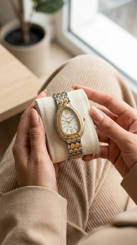Luxe Serpenti Anti-Tarnish Watch – 18K Gold Plated Dual-Tone Snake Chain Watch