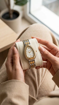 Luxe Serpenti Anti-Tarnish Watch – 18K Gold Plated Dual-Tone Snake Chain Watch