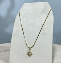 Elegant Floral American Diamond Necklace - Anti Tarnish Gold Plated