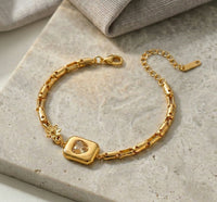 Heart Charm Link Bracelet | Anti-Tarnish Gold Plated Korean Style