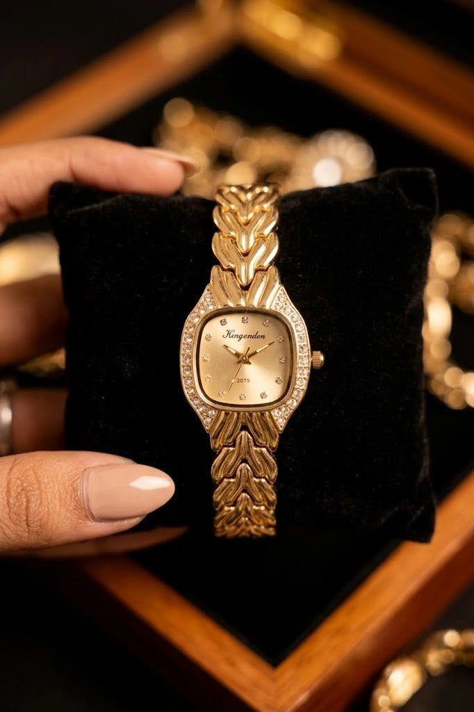 Old Money Aesthetic Anti-Tarnish Gold Plated Watch for Women