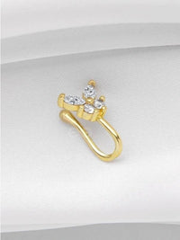 Butterfly Anti-Tarnish Gold-Plated Nose Pin with CZ Stones