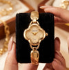 Elegant Clover Dial Anti-Tarnish Gold Plated Watch for Women | Minimalist Aesthetic Timepiece