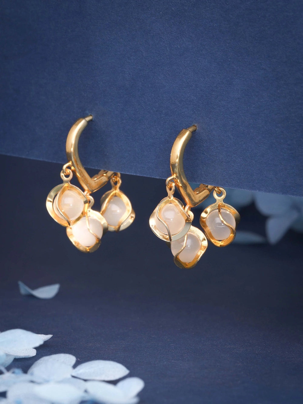Caged Stone Drop Earrings - Premium Fashion Jewelry