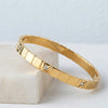 Geometric Studded Square Link Bracelet - Anti-Tarnish Gold Plated