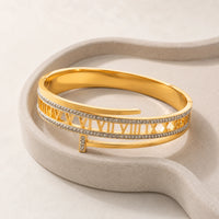 Roman Numeral Layered Cuff Bracelet | Anti-Tarnish Gold-Plated