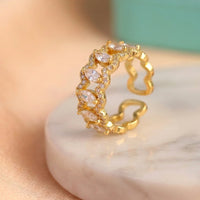 Marquise Crystal Gold Adjustable Ring - Premium Fashion Jewelry