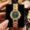 Elegant Green Dial Anti-Tarnish Gold Plated Watch for Women
