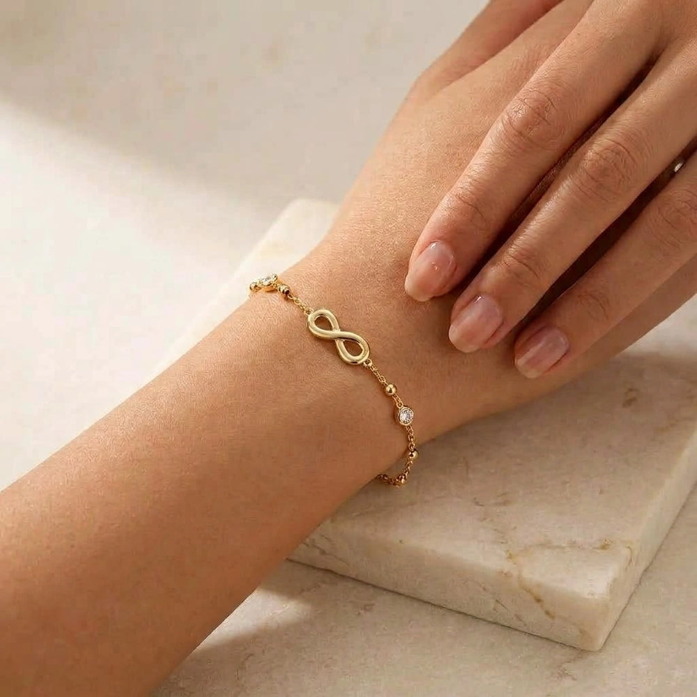 Infinity Charm Anti-Tarnish Gold Plated Bracelet | Minimalist Korean Jewellery