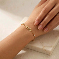 Infinity Charm Anti-Tarnish Gold Plated Bracelet | Minimalist Korean Jewellery