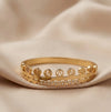 Double Layered Geometric Crystal Cuff Bracelet - Anti Tarnish