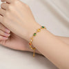 Multicolor Teardrop Crystal Bracelet - Anti-Tarnish Gold Plated Stainless Steel Chain