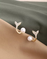 Crystal Heart & Pearl Drop Earrings - High Quality Fashion Jewelry