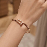 Rose Gold Nail Bracelet | Minimalist Anti Tarnish Statement Jewelry