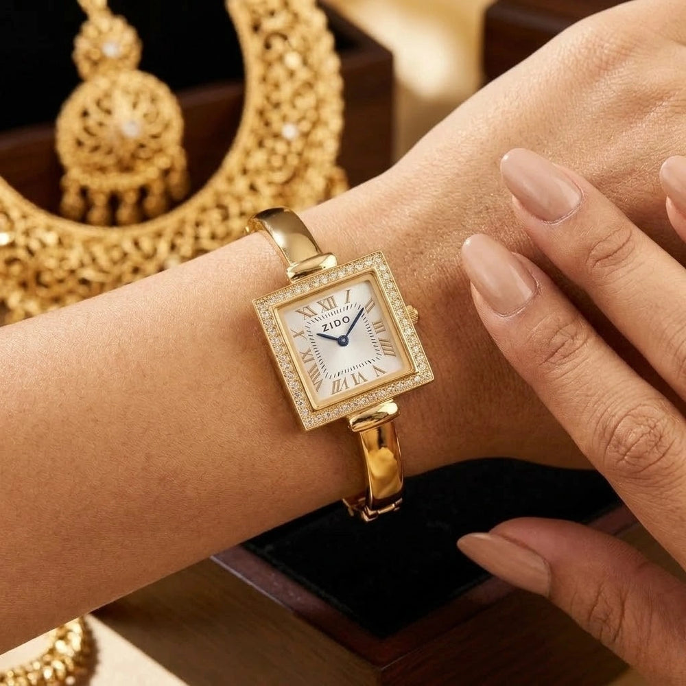 Vintage Square Dial Watch | Anti-Tarnish Gold-Plated | Old Money Aesthetic