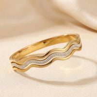 Wave Design Crystal Anti-Tarnish Fashion Bracelet