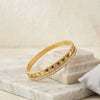 Emerald & CZ Dual Layer Gold Plated Bracelet | Anti Tarnish