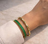 Emerald Aura & Bamboo Bracelet Stack | Anti-Tarnish Combo