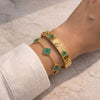 Classic Green Clover Bangle & Chain Combo - Anti Tarnish