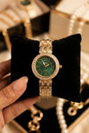 Emerald It-Girl Anti-Tarnish Gold Plated Crystal Watch