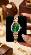 Emerald Green Dial Anti-Tarnish Gold Plated Two-Tone Women's Watch