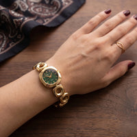 Moncheri Minimalist Green Dial Watch - Premium Anti-Tarnish Gold Plated Bracelet Watch