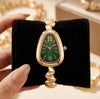 Emerald Green Vintage Shield Dial Watch - Anti-Tarnish Gold Plated