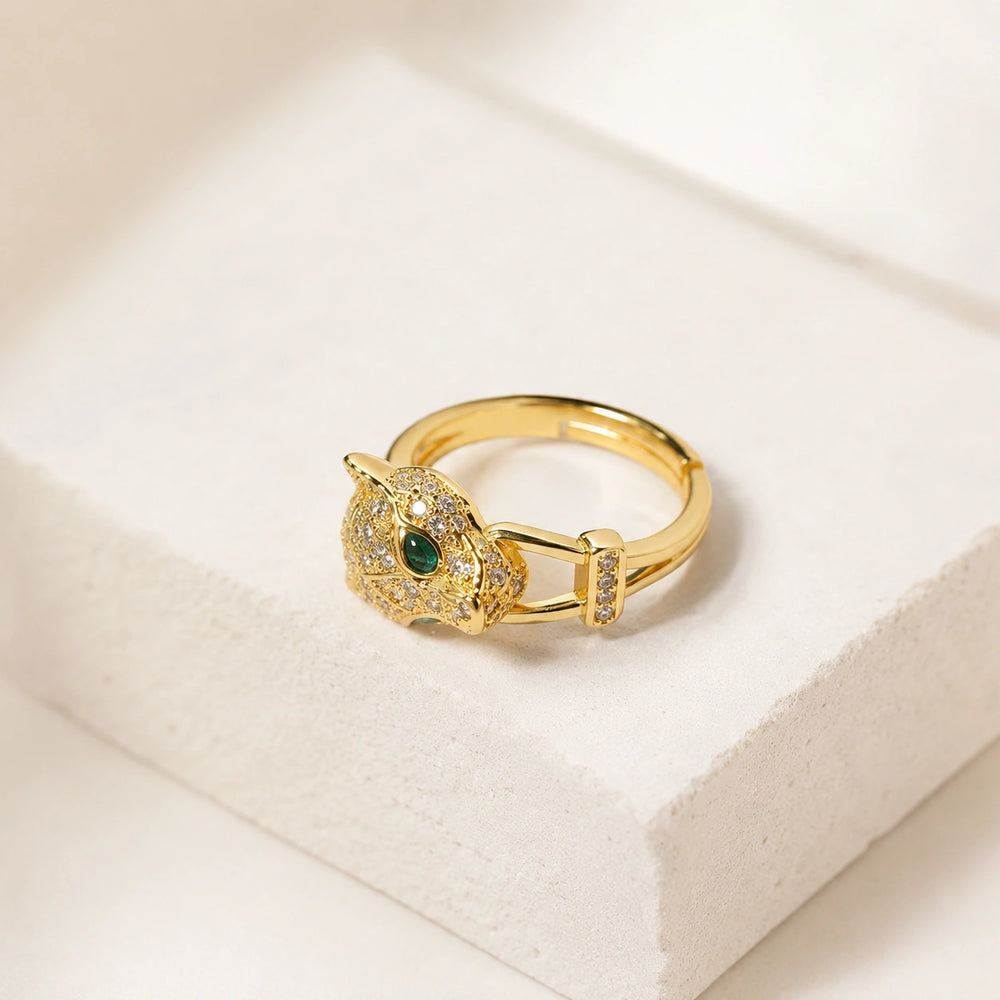 Panther Head Statement Ring - Anti Tarnish Gold Plated