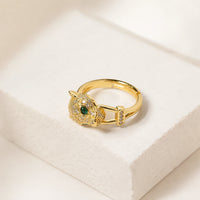Panther Head Statement Ring - Anti Tarnish Gold Plated