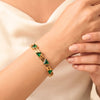 Emerald Green Triangle Anti-Tarnish Gold Plated Bracelet - Geometric Korean Jewelry