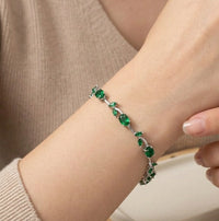 Emerald Green Vine Anti-Tarnish Gold Plated Bracelet