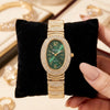Emerald Aura Crystal Bezel Anti-Tarnish Gold Plated Watch