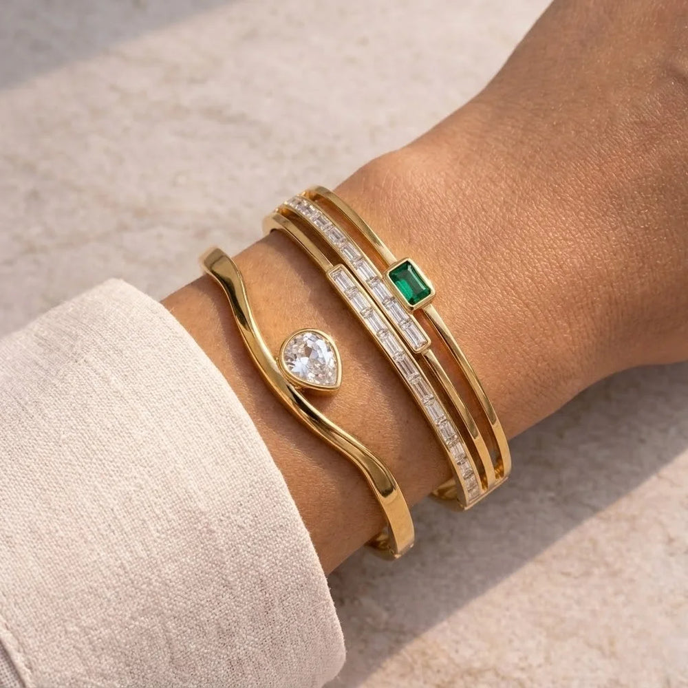 Aesthetic 2-Piece Anti-Tarnish Gold-Plated Bracelet Combo