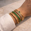 Emerald Elegance 3-Piece Bracelet Stack | Anti-Tarnish Gold Plated | Old Money Aesthetic