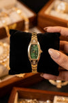 Emerald Vintage Anti-Tarnish Gold Plated Bracelet Watch