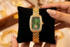 The Emerald Elegance Vintage Watch | Gold Plated & Anti-Tarnish