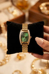Classic Emerald Green Dial Gold Plated Watch - Anti-Tarnish Premium Watch